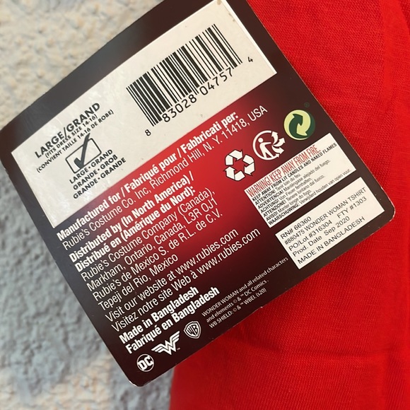 NEW! Wonder Woman costume top with cape and headband - Picture 4 of 7